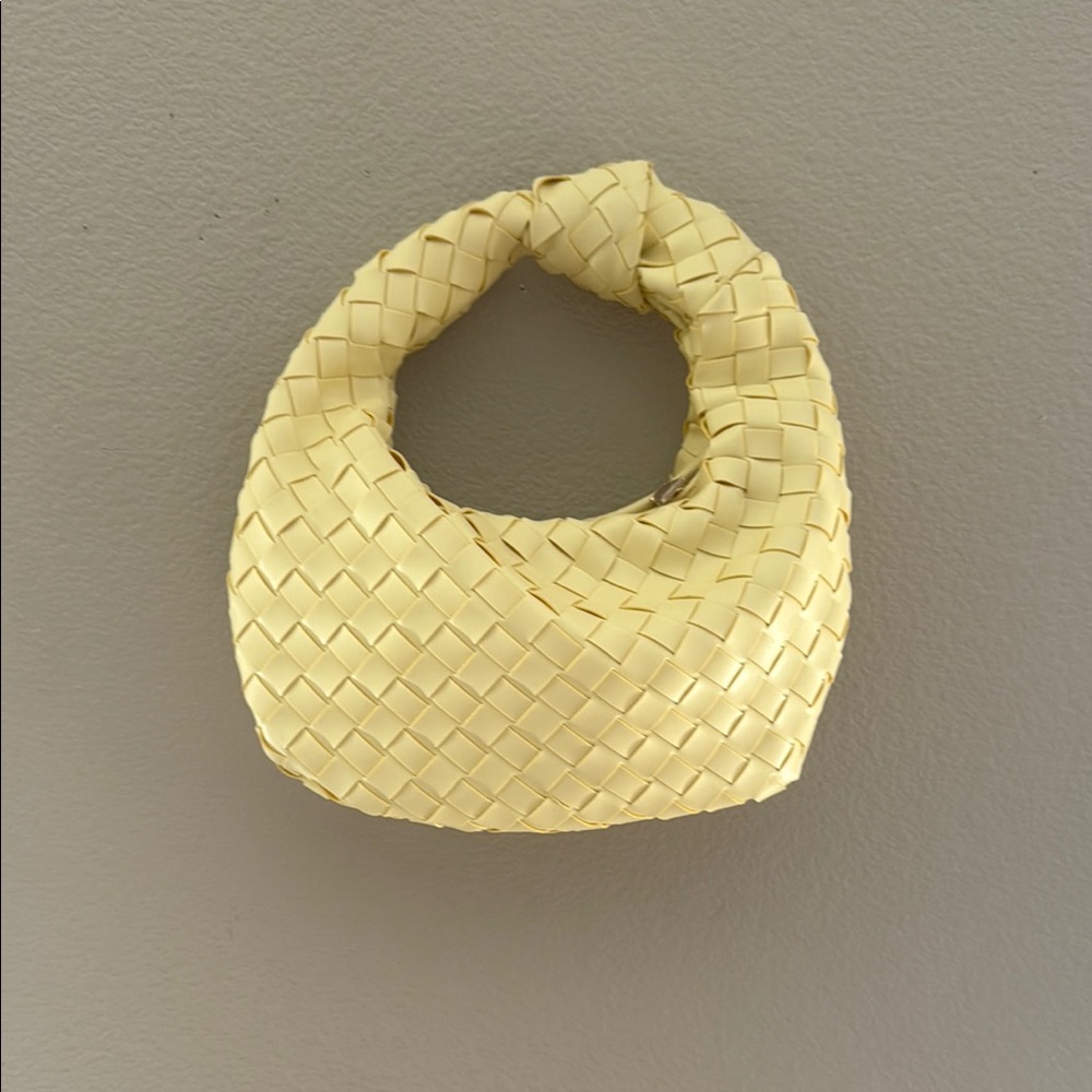 Urban Expressions Pale Yellow Woven Knot-Handle Bag